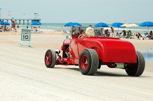 specialty car on the beach